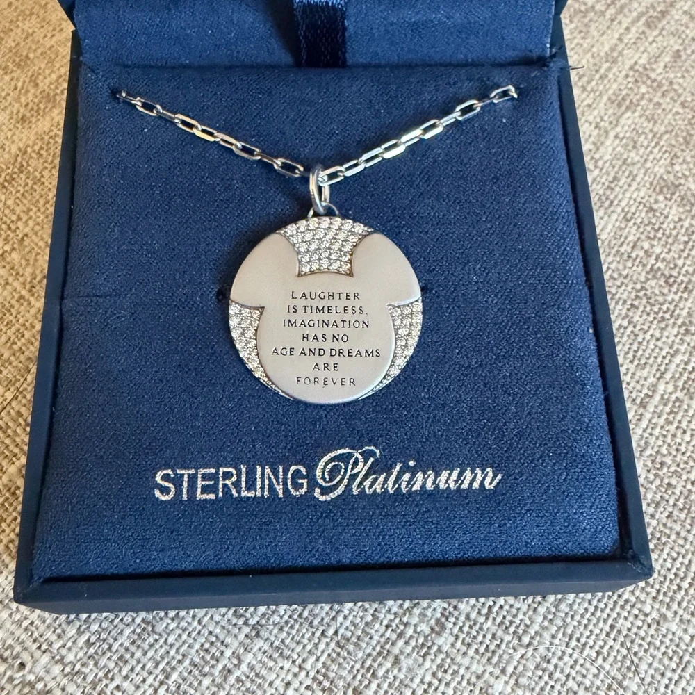 Crislu Trunk Show Exclusive Disney Mickey Necklace Sterling Platinum Necklace - Picture 2 of 4